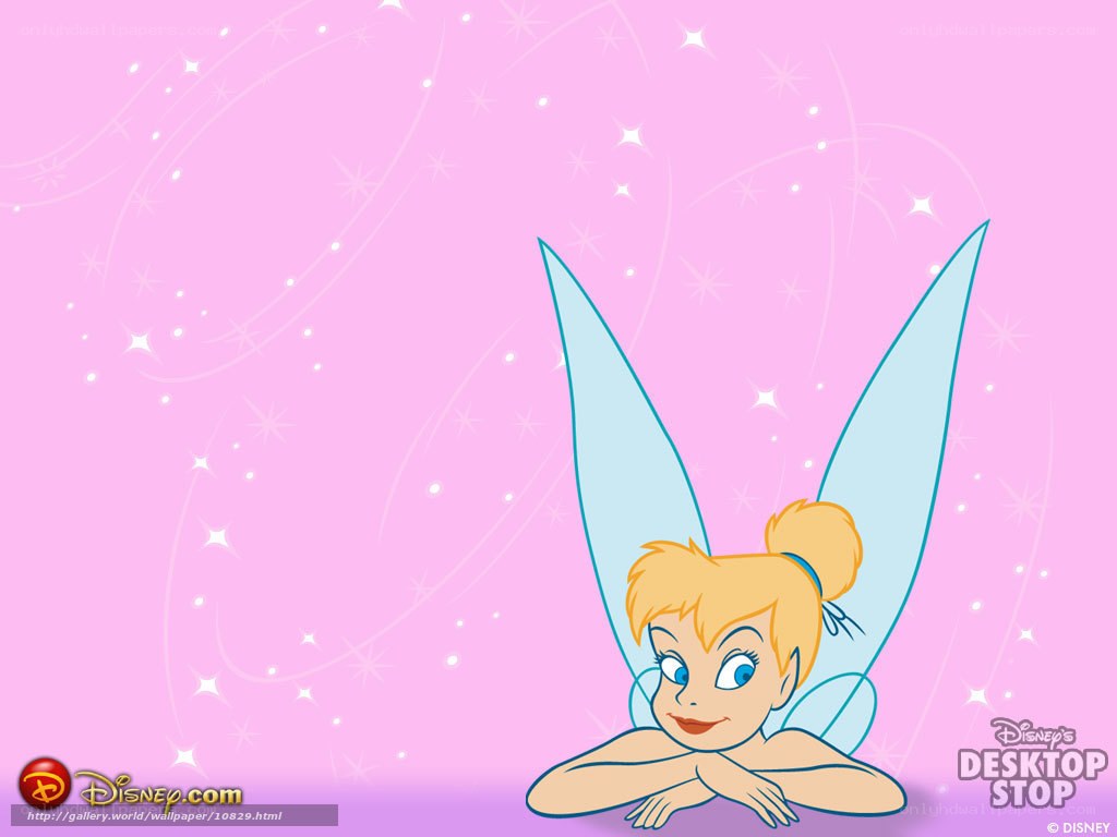 Tinker Bell on pink background