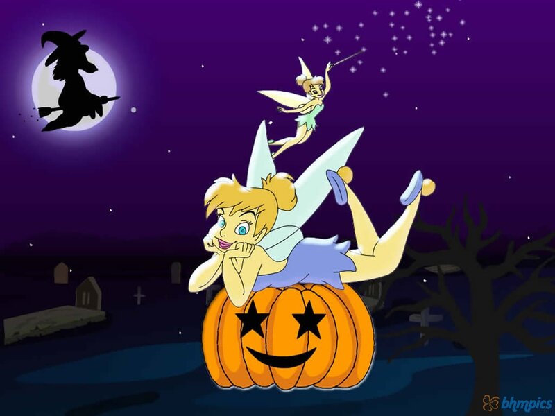 Tinker Bell on Pumpkin — Purple