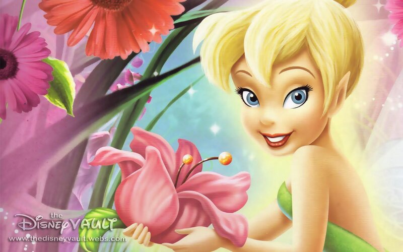 Tinker Bell with a flower