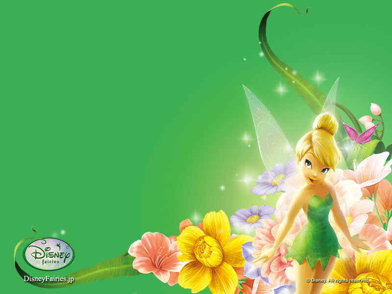 Tinker Bell with Flowers — Green