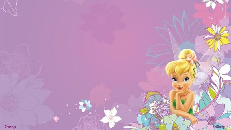 Tinker Bell with Flowers — Purple