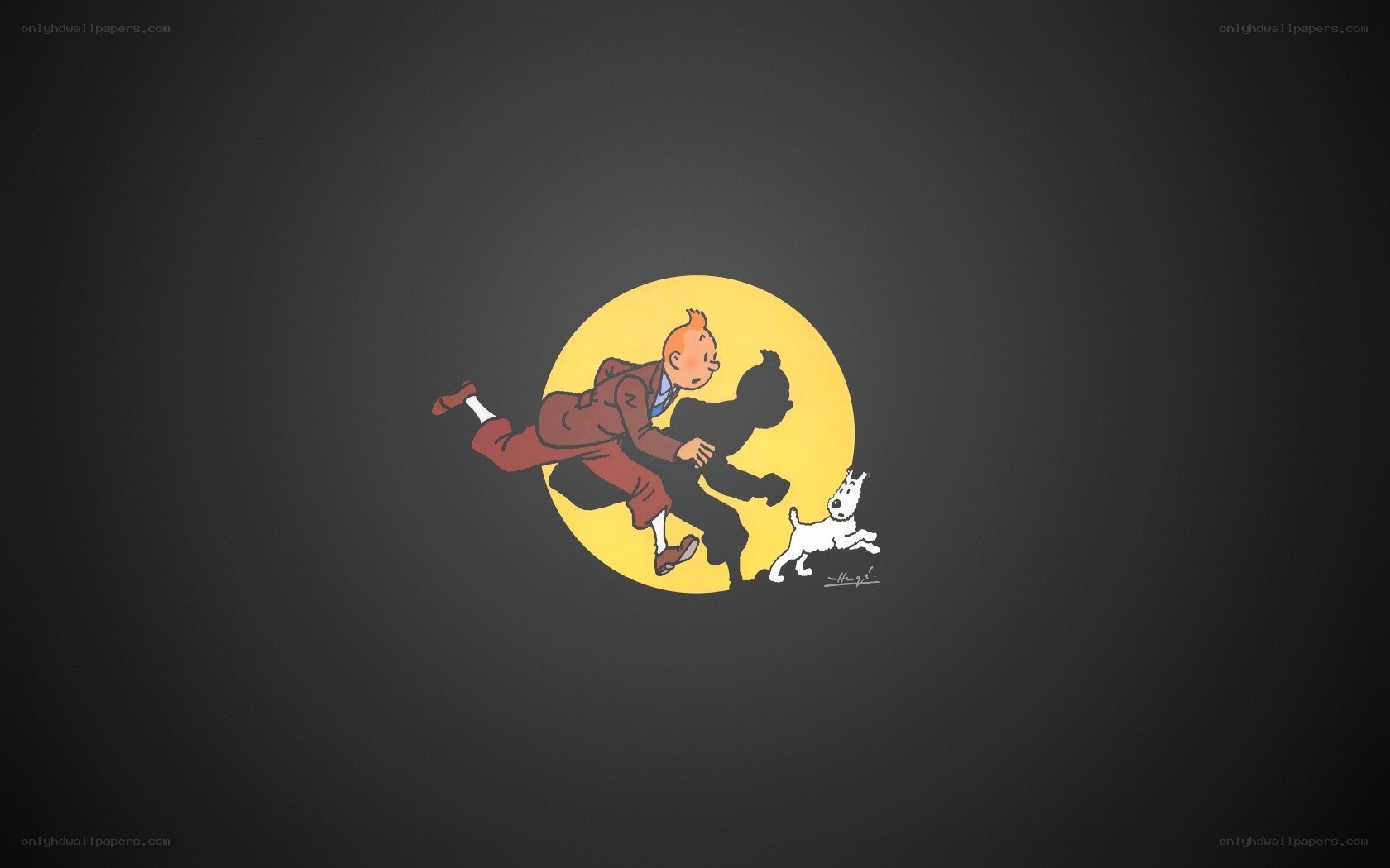 Tintin and Snowy running