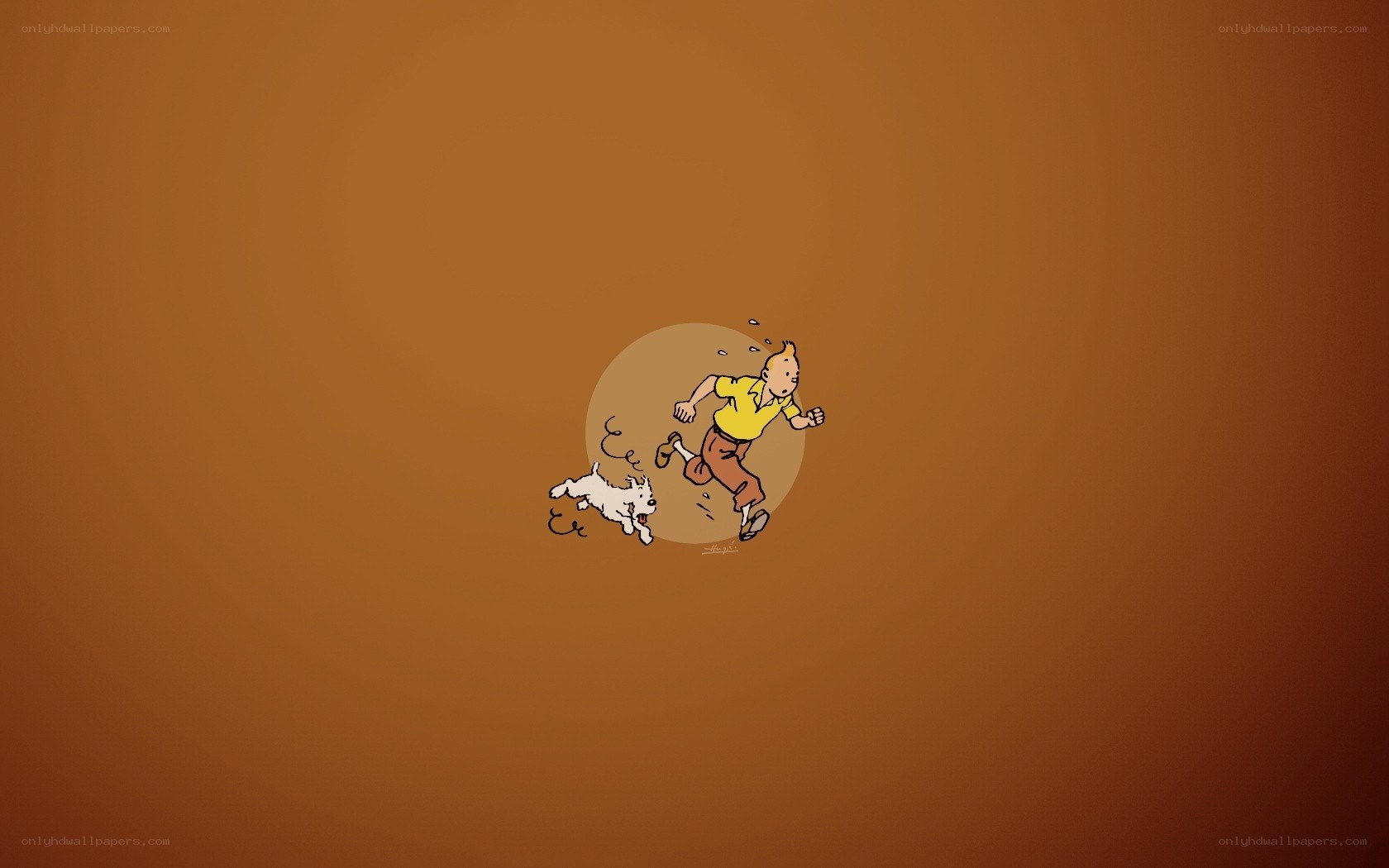 Tintin and Snowy running