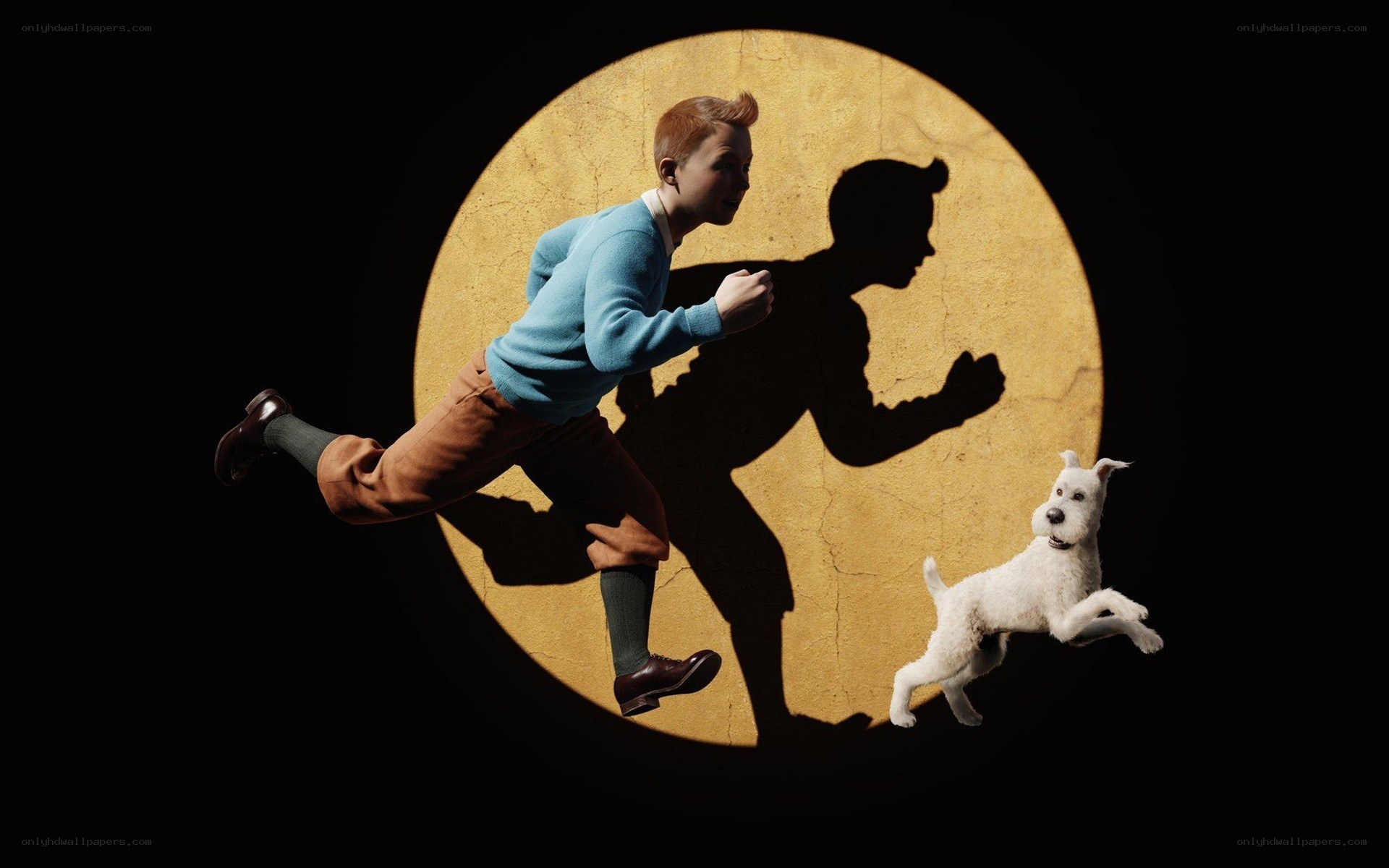 Tintin and Snowy running