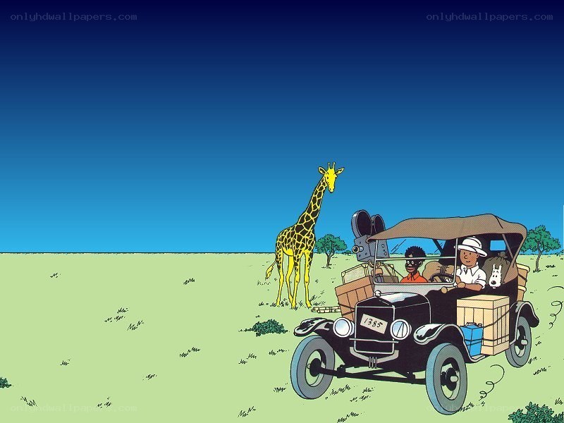 Tintin and the giraffe