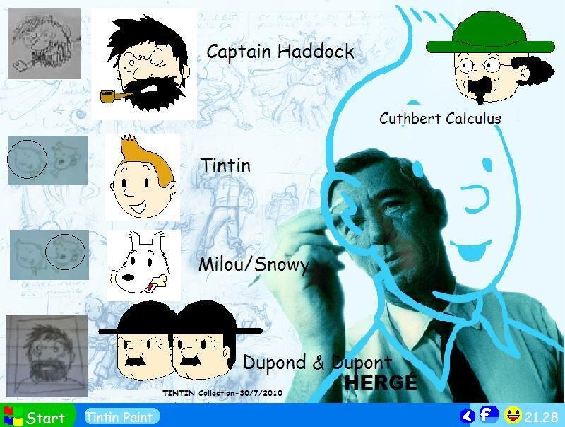 Tintin characters and Hergé
