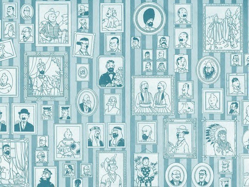 Tintin comic character collage