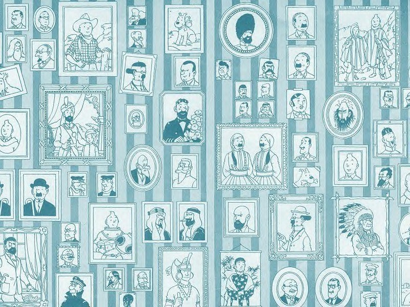 Tintin comic character collage