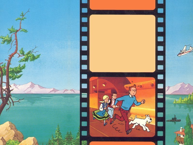 Tintin film strip scene
