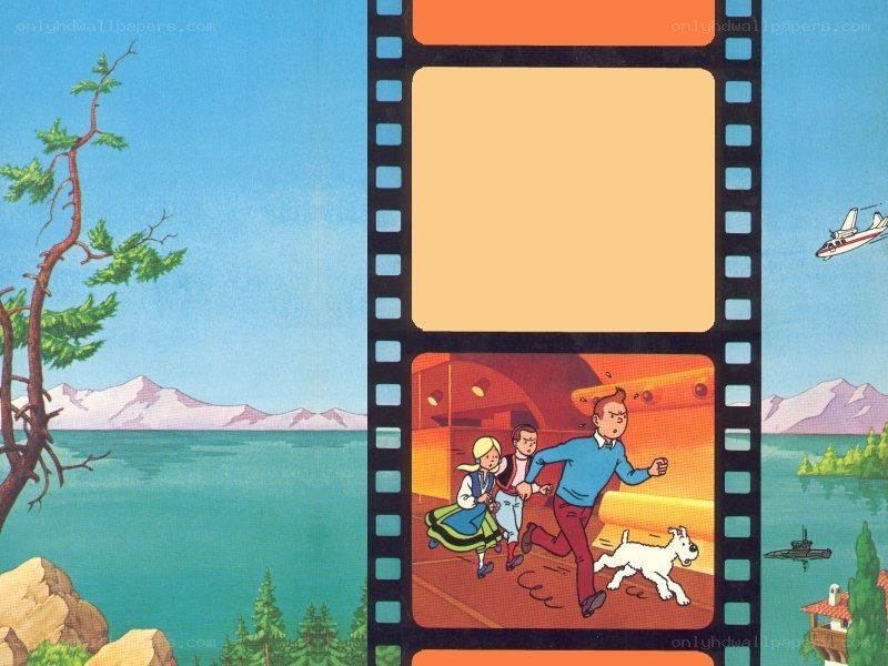 Tintin film strip scene