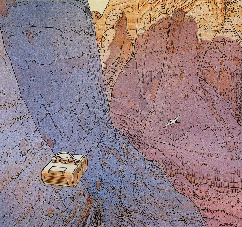 Tintin in a canyon