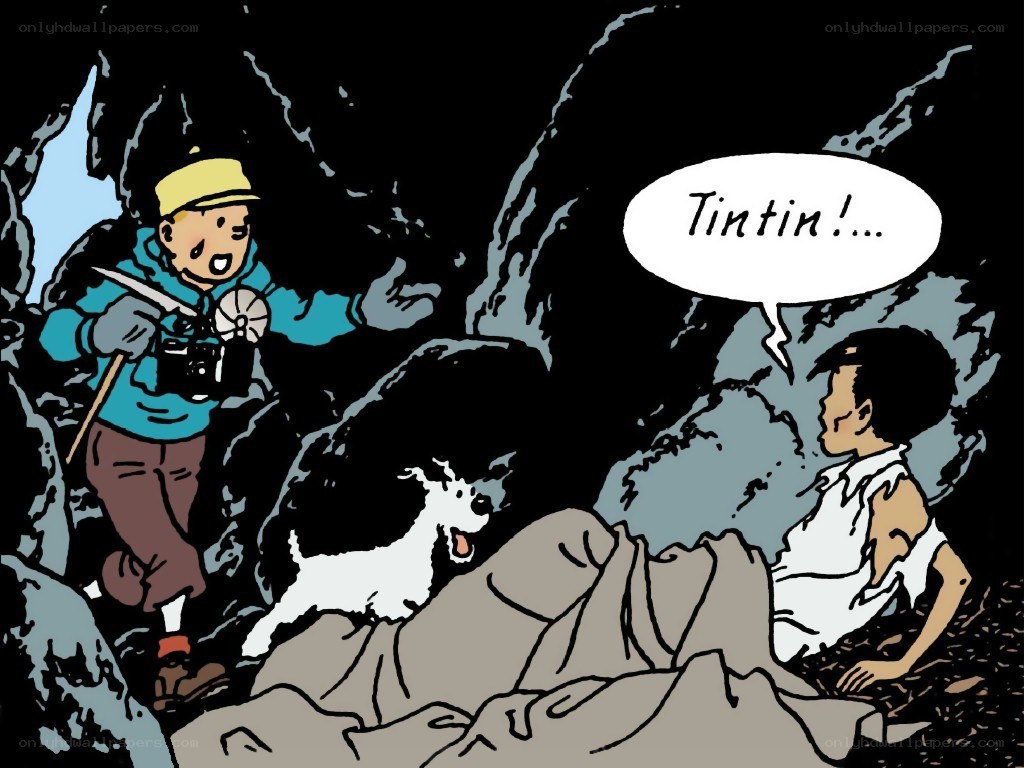 Tintin in a cave