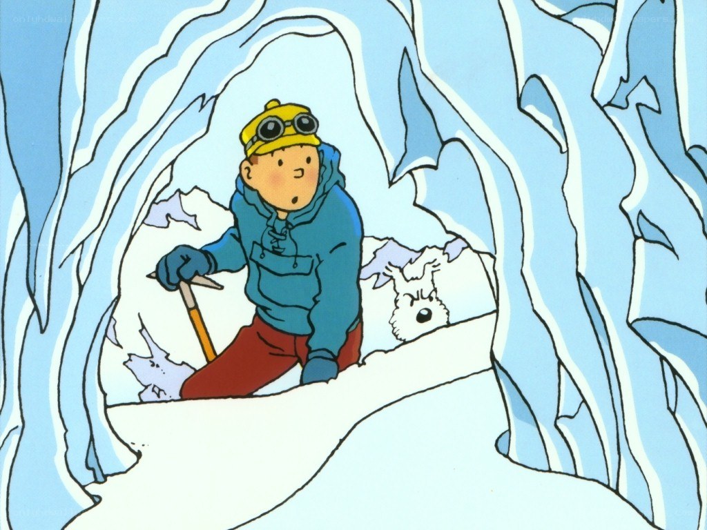 Tintin in an ice cave