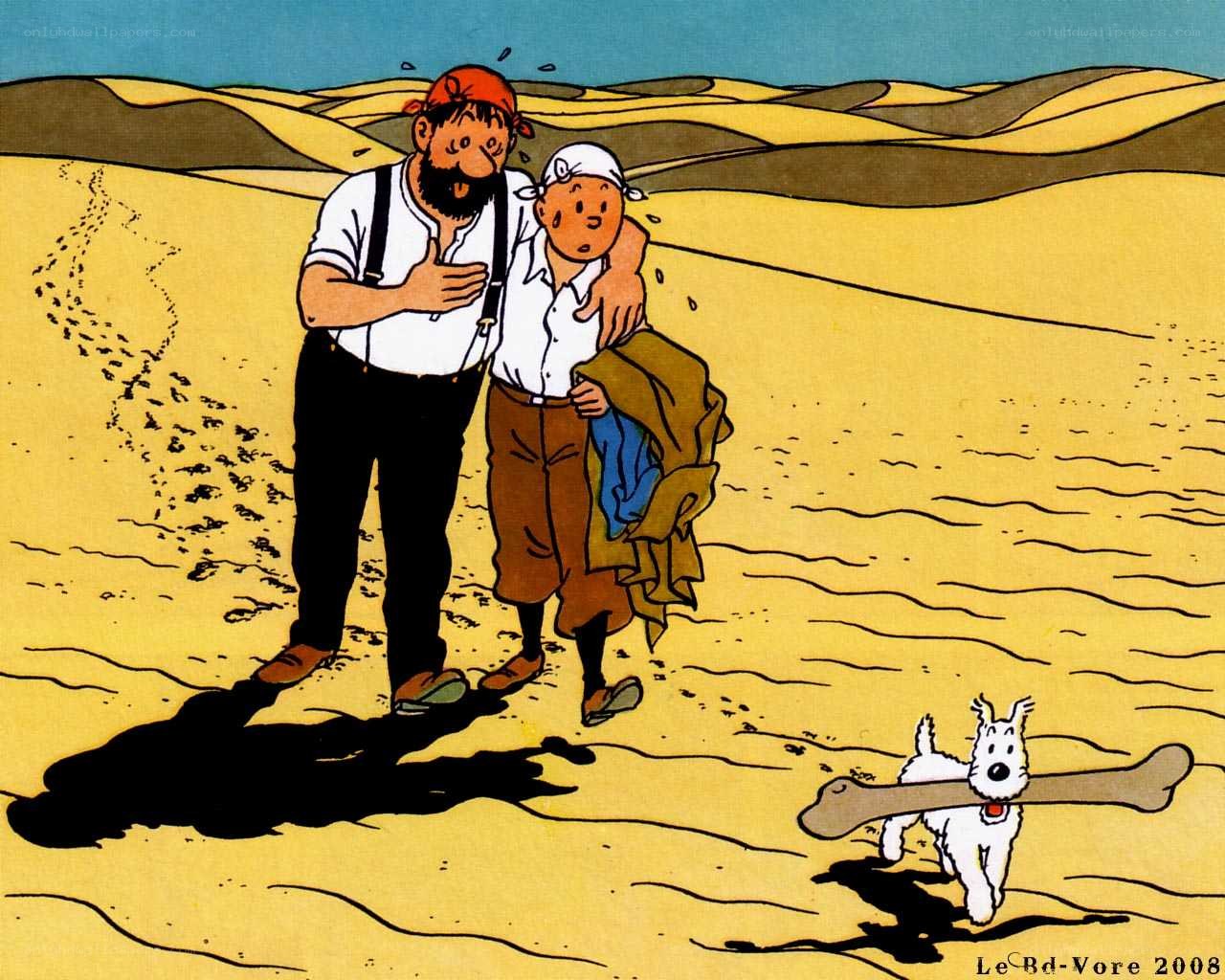 Tintin in the desert