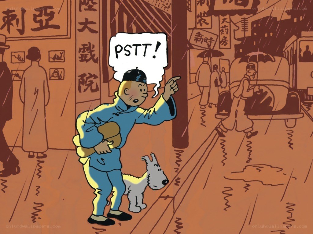 Tintin in the rain
