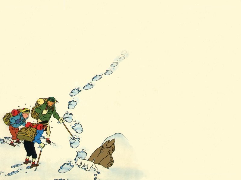 Tintin in the snow