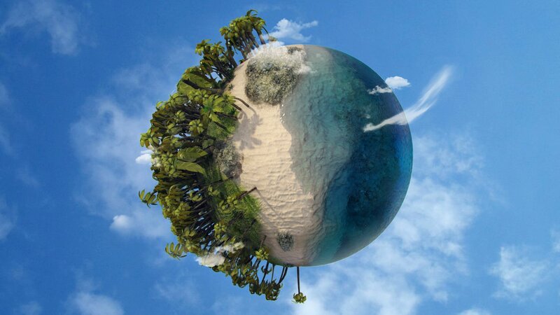 Tiny Planet with Palm Trees