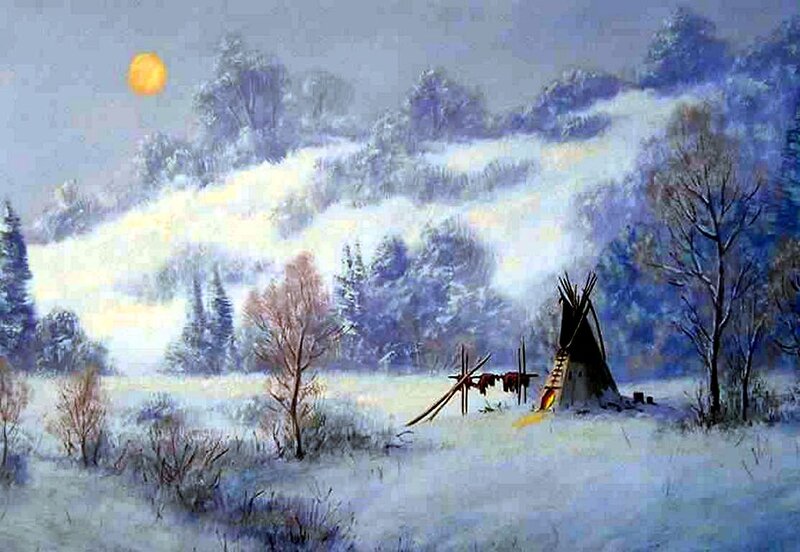 Tipi in Winter Landscape