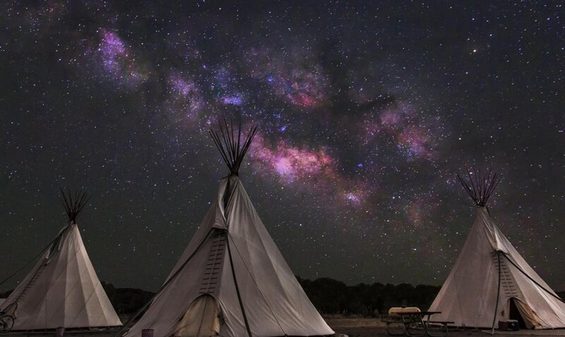 Tipi Tents under Stars