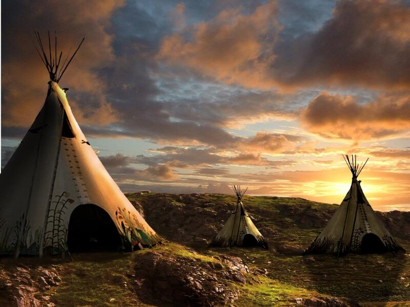 Tipis on a Hill