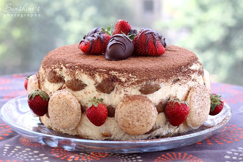 Tiramisu Cake with Strawberries