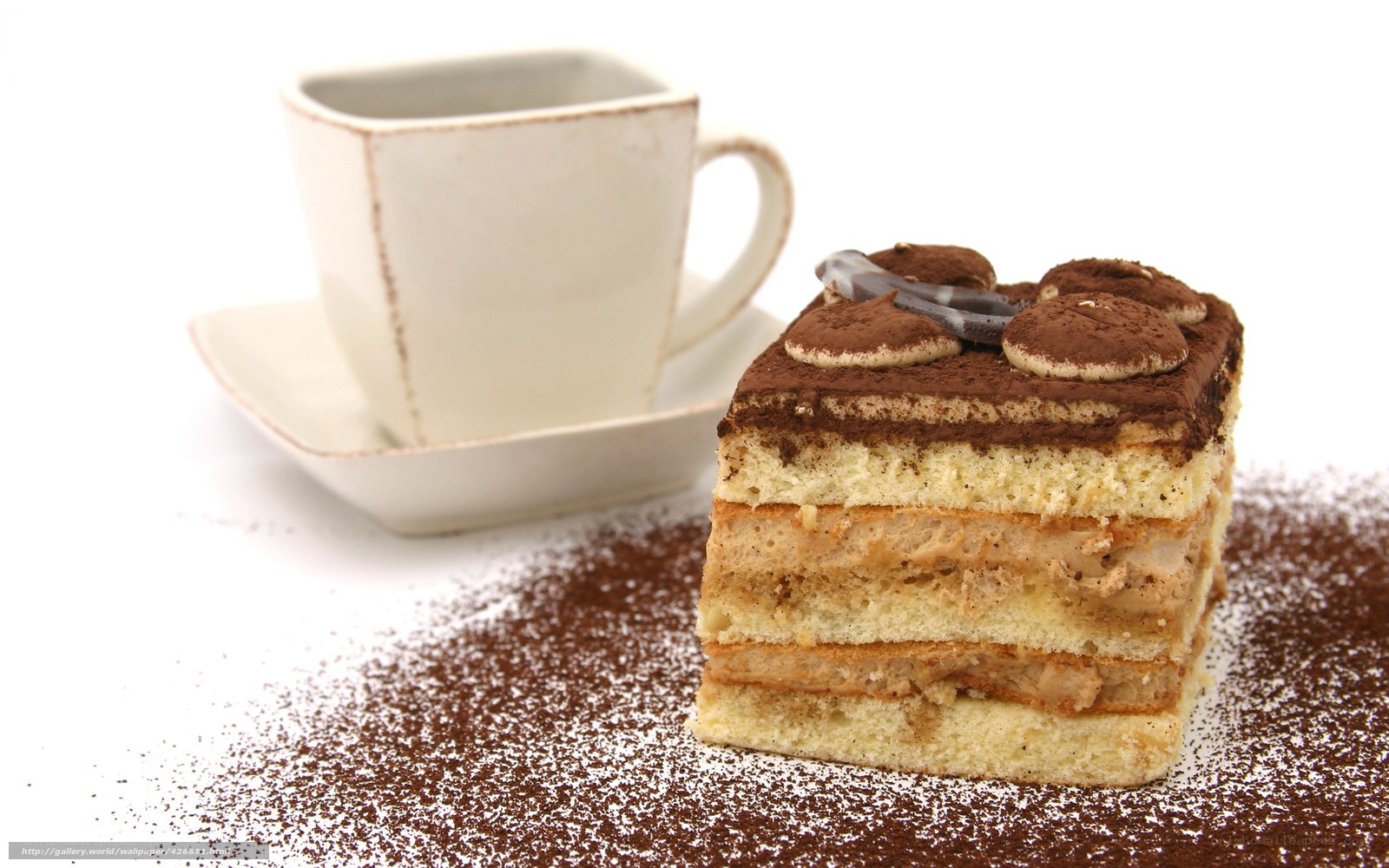 Tiramisu with coffee cup