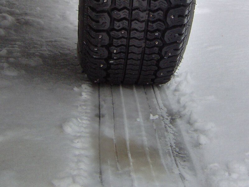 tire on snowy ground