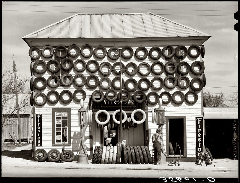 Tire shop with Firestone branding