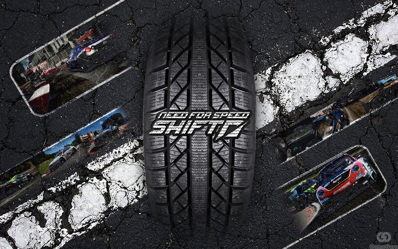 Tire with Racing Cars