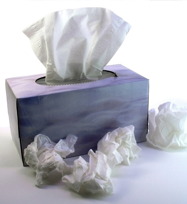 tissue box with used tissues