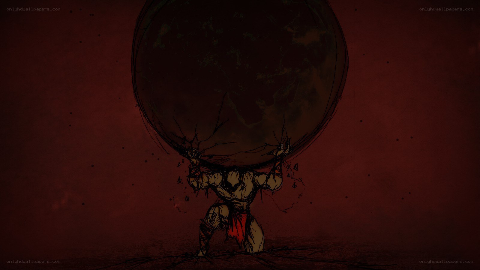Titan holding a planet