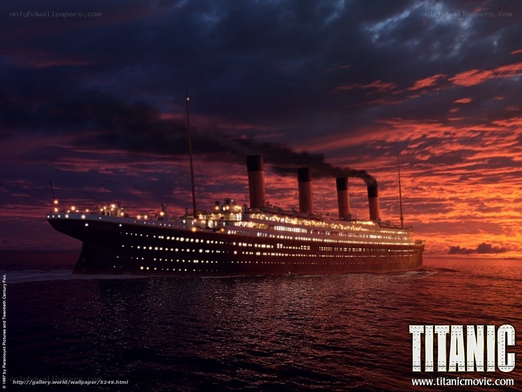 Titanic at sunset