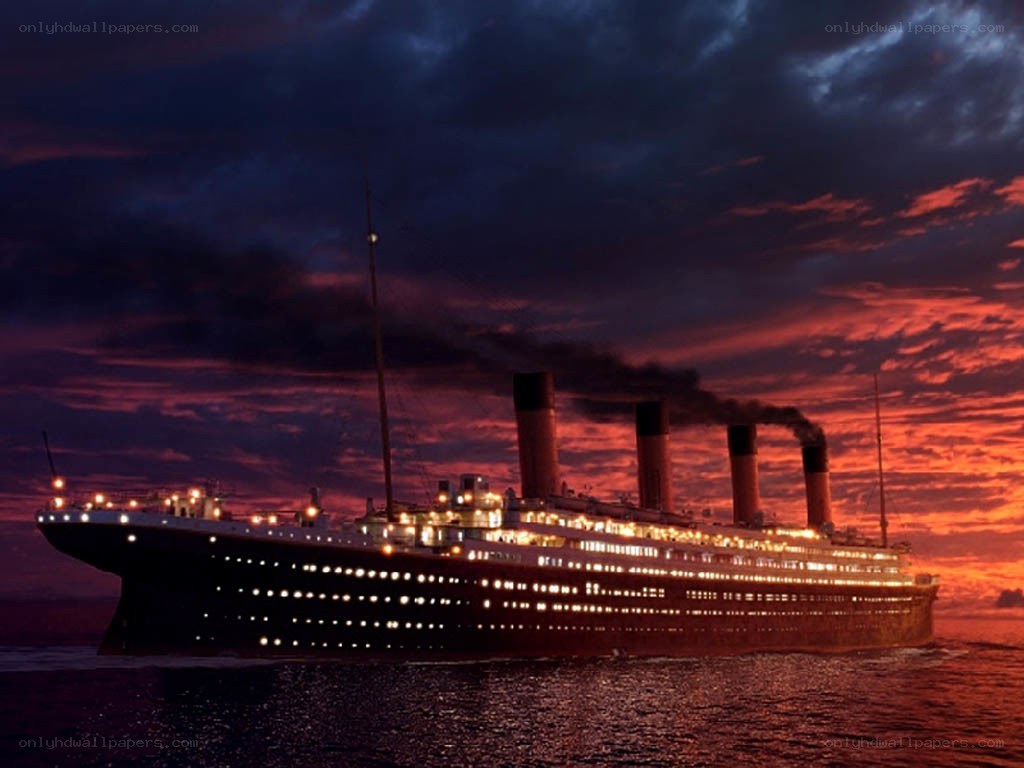 Titanic at sunset