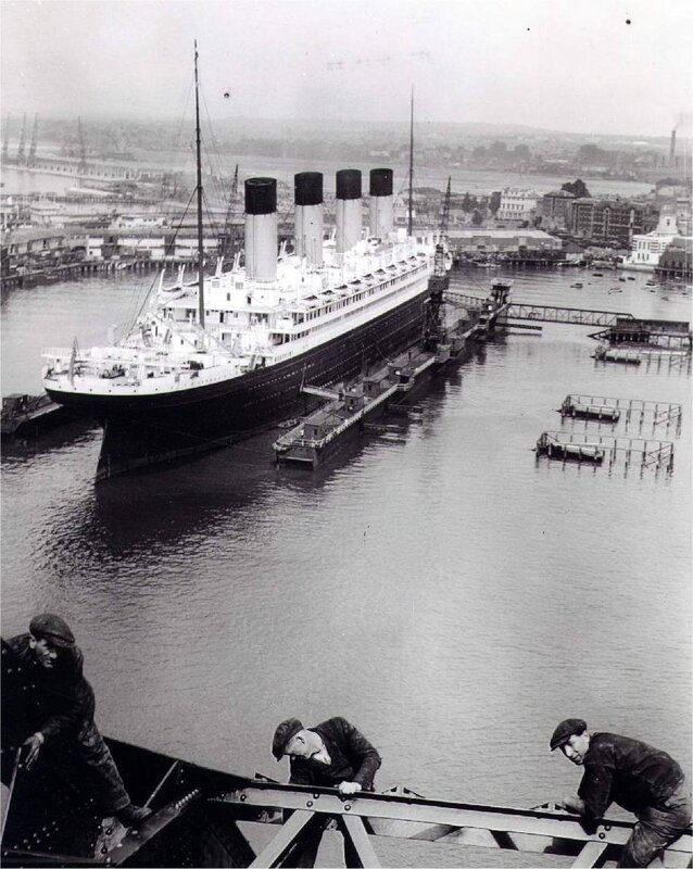 Titanic in the shipyard
