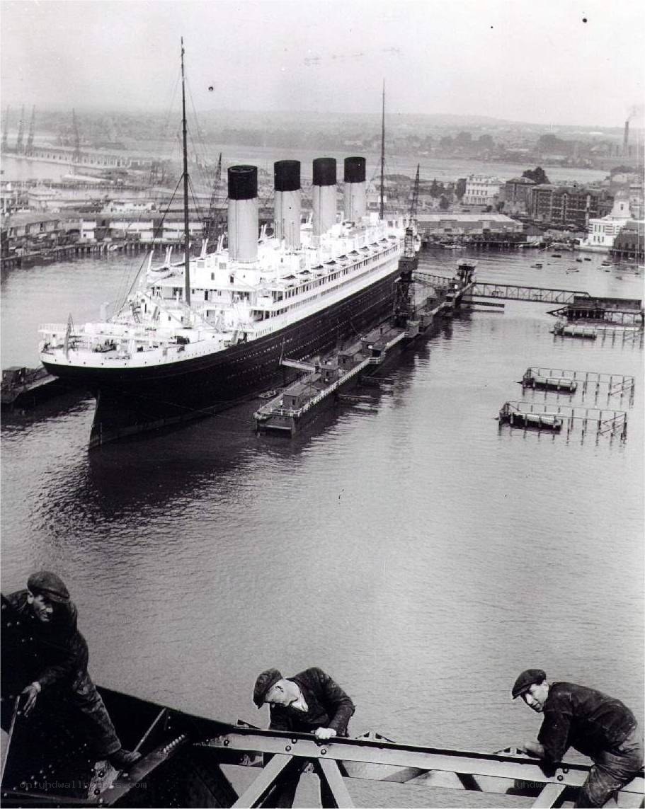 Titanic in the shipyard