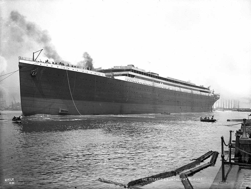 Titanic launched at Belfast