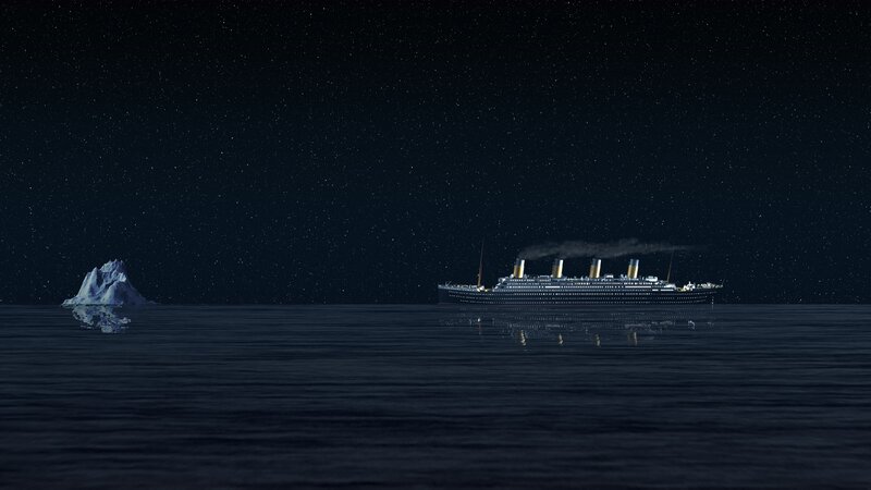 Titanic Ship and Iceberg