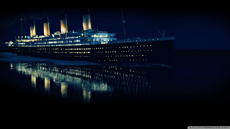 Titanic Ship at Night — Black, Dramatic, 3d Render