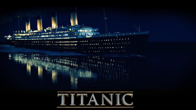 Titanic Ship at Night — Black, Dramatic, Digital Art