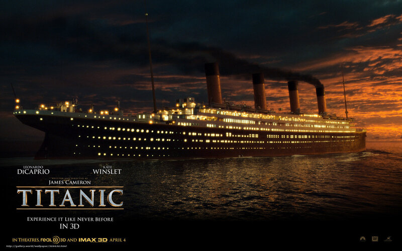 Titanic Ship at Sea — Black, Dramatic, Night