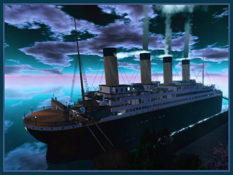 Titanic Ship at Sea — Blue