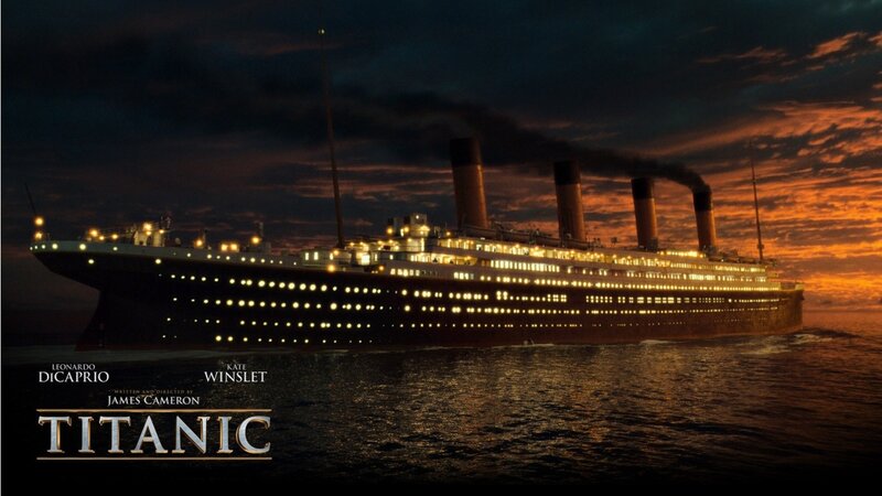 Titanic Ship at Sea — Orange