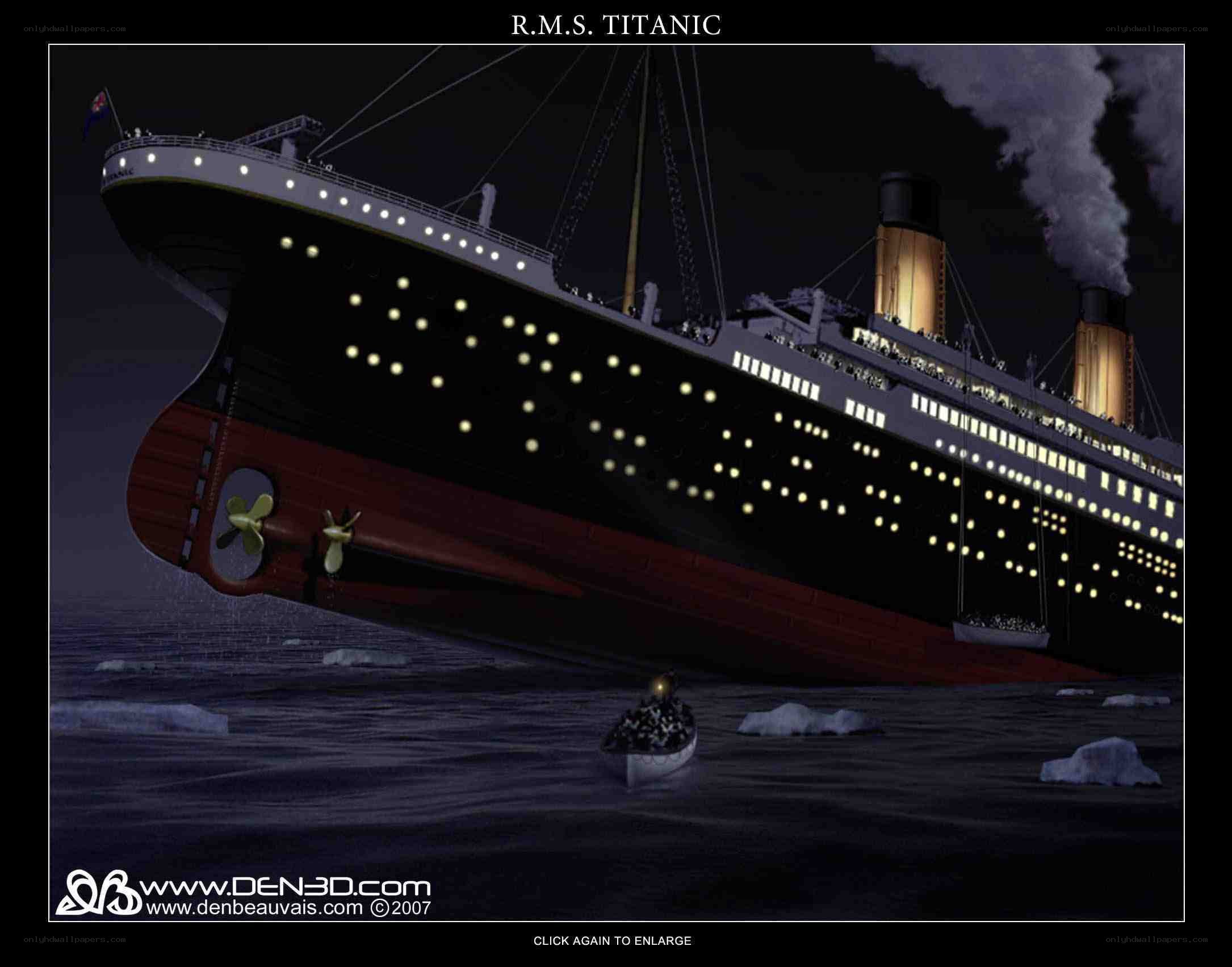 Titanic sinking at night