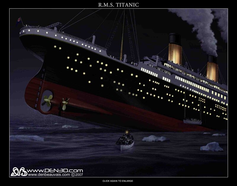 Titanic Sinking at Night — Black