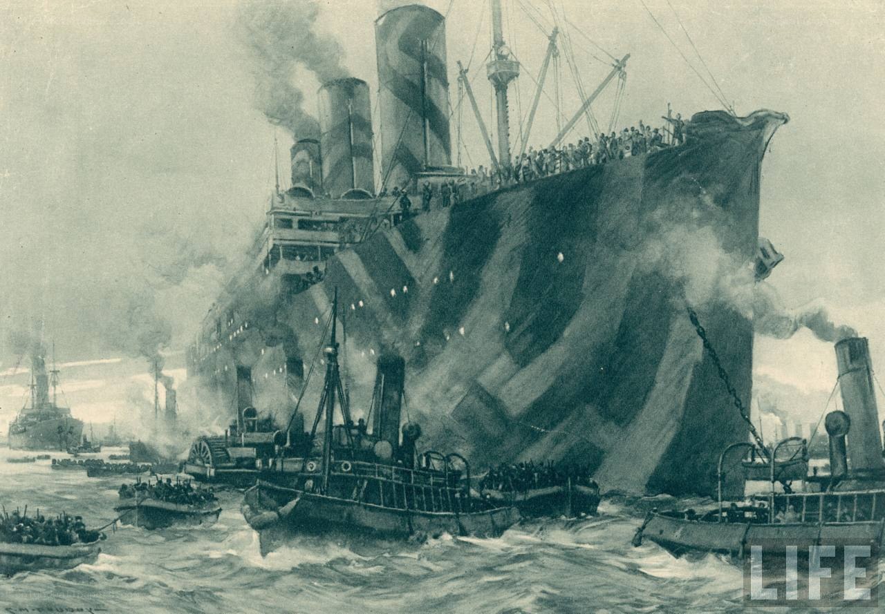 Titanic sinking scene