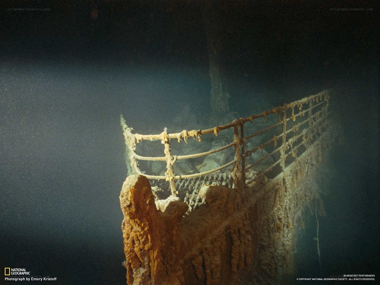 Titanic wreck at night