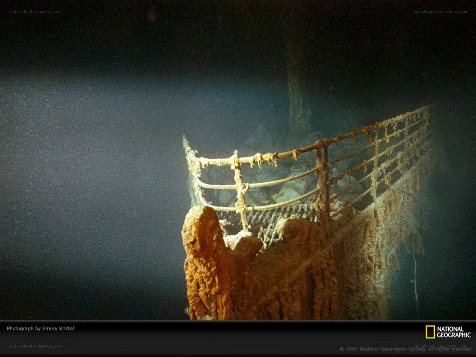 Titanic wreck at night