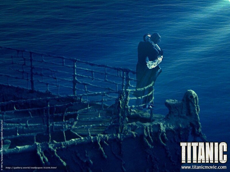 Titanic wreck scene