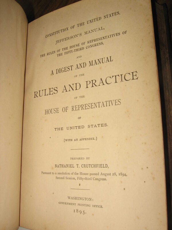 Title page of a U.S. House manual