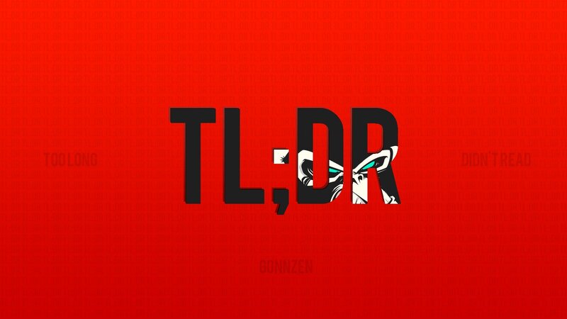 TL;DR logo with character